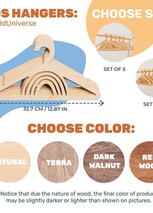 Pack of 10 Kid's Wooden Hangers