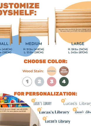 Wooden Montessori Bookshelf Natural
