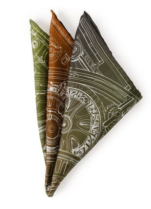 Antique Clock Gradient Pocket Square