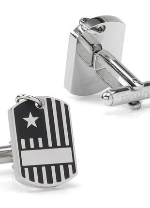 Antique Silver Military Tag Cufflinks