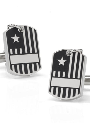 Antique Silver Military Tag Cufflinks