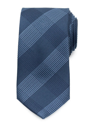 Best Dad Plaid Dark Blue Men's Tie
