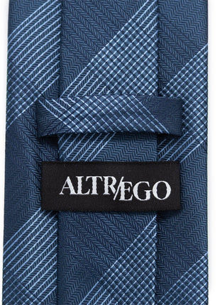 Best Dad Plaid Dark Blue Men's Tie