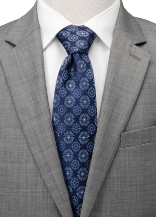 Compass Hidden Message Navy Blue Men's Tie