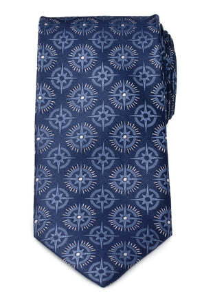 Compass Hidden Message Navy Blue Men's Tie