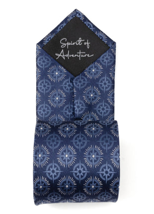 Compass Hidden Message Navy Blue Men's Tie
