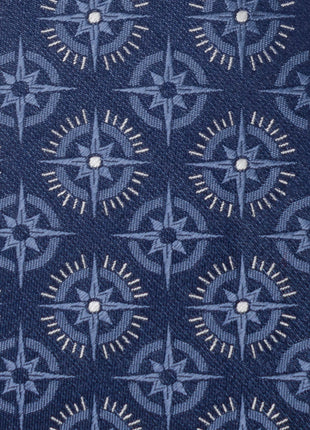 Compass Hidden Message Navy Blue Men's Tie