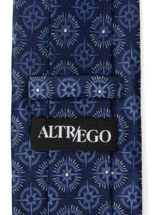Compass Hidden Message Navy Blue Men's Tie