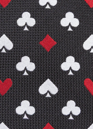 Card Suits Vegas Hidden Message Black Men's Tie