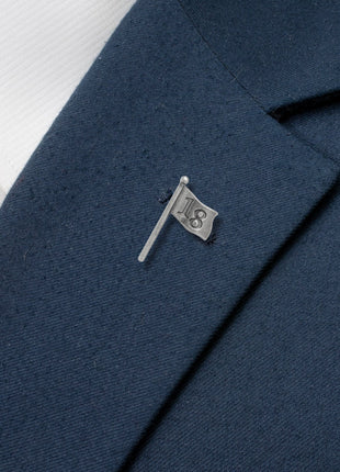 Golf 18th Hole Antique Silver Lapel Pin