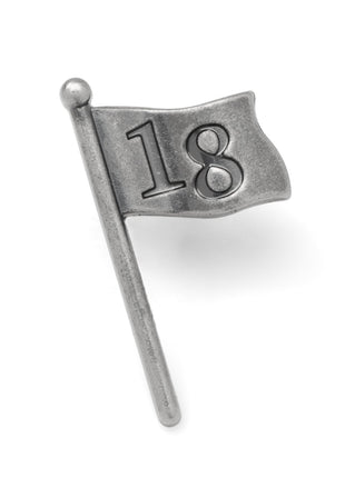 Golf 18th Hole Antique Silver Lapel Pin
