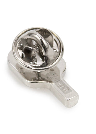 Pickleball Racket Silver Lapel Pin
