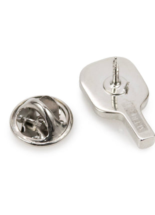 Pickleball Racket Silver Lapel Pin