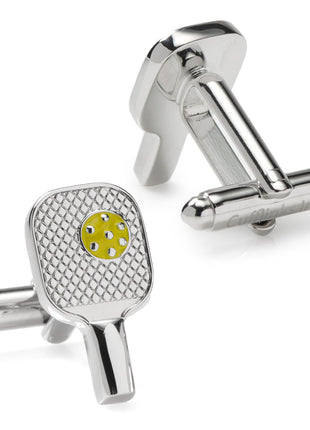 Pickleball Racket Silver Cufflinks