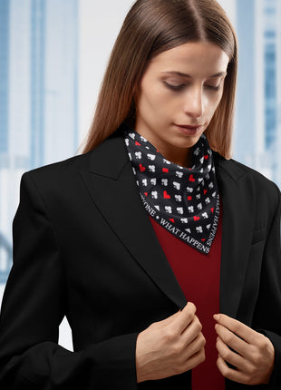 Satin Card Suits Vegas Black Scarf