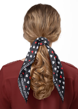 Satin Card Suits Vegas Black Scarf