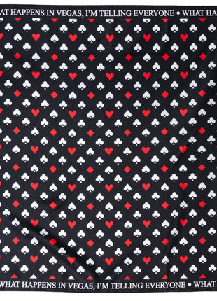 Satin Card Suits Vegas Black Scarf