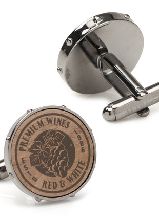 Wine Barrel Metal Cufflinks