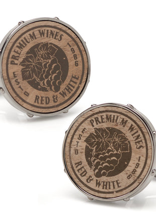 Wine Barrel Metal Cufflinks