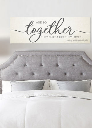 Ivory 14th Anniversary Wall Art – Personalized 'And So Together They Built a Life They Loved' Sign