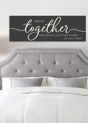 Ivory 14th Anniversary Wall Art – Personalized 'And So Together They Built a Life They Loved' Sign