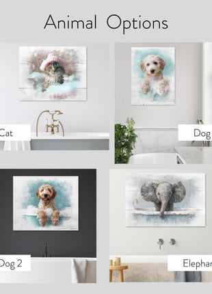 Animals in Bathtub Wall Art