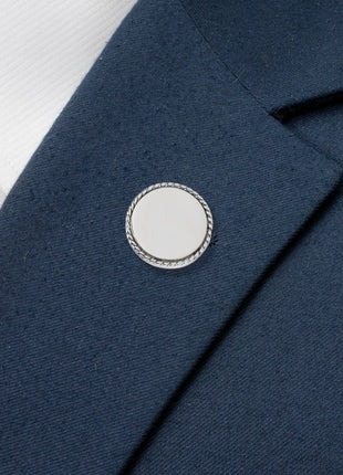 Stainless Steel Rope Border Round Engravable Lapel Pin
