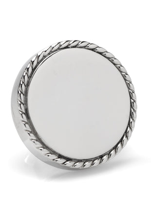 Stainless Steel Rope Border Round Engravable Lapel Pin