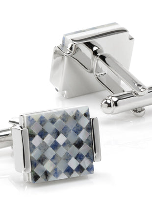 Floating Mother of Pearl Checkered Cufflinks