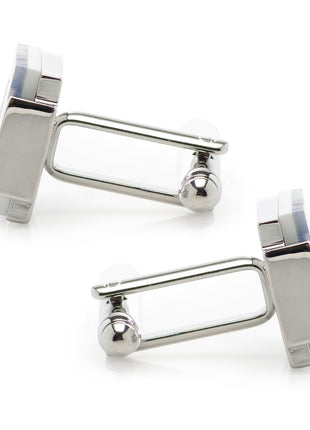 Floating Mother of Pearl Checkered Cufflinks