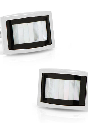 Onyx and Mother of Pearl Key Cufflinks