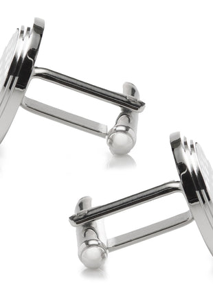 Onyx and Mother of Pearl Checker Step Cufflinks