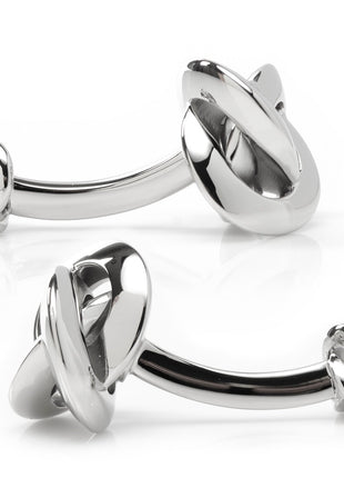Double Sided Silver Knot Cufflinks