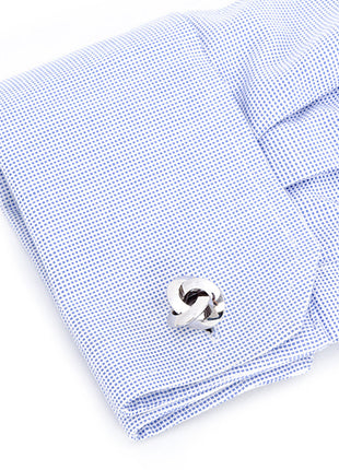 Double Sided Silver Knot Cufflinks