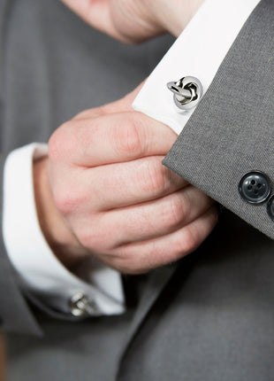 Double Sided Silver Knot Cufflinks