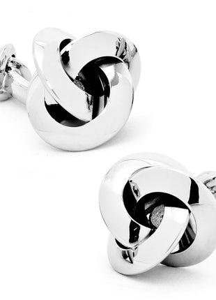 Double Sided Silver Knot Cufflinks