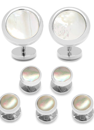 Double Sided Mother of Pearl Round Beveled 5-Stud Set