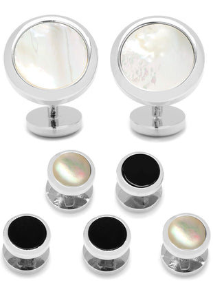 Double Sided Mother of Pearl Round Beveled 5-Stud Set
