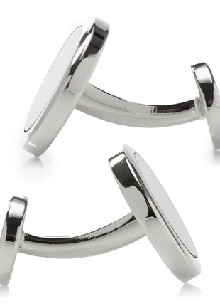 Double Sided Onyx Round Beveled Cufflinks