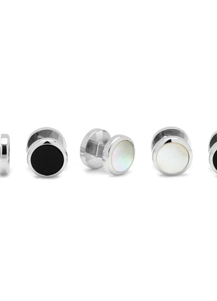 Double Sided Onyx Round Beveled 5-Stud Set