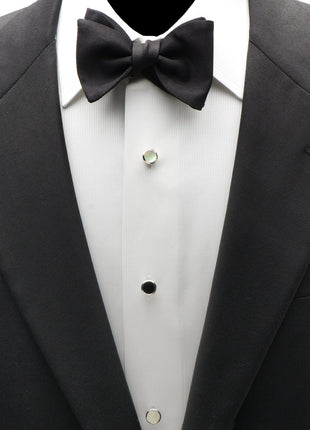 Double Sided Onyx and Mother of Pearl Round Beveled 5-Studs