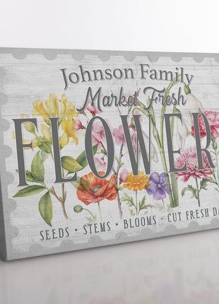 Fresh Flower Market Canvas Wall Art – Custom Spring Home Decor