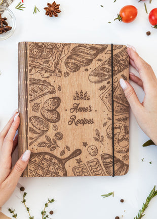 Wooden Recipe Book – Bakery Style