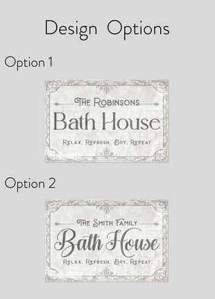 Personalized Bath House Sign