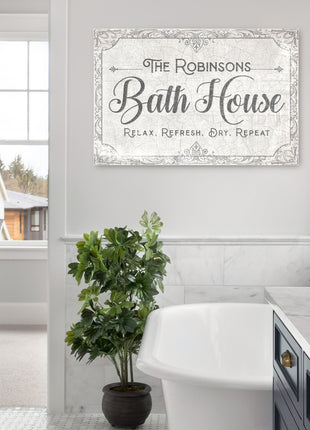 Personalized Bath House Sign