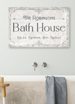 Personalized Bath House Sign