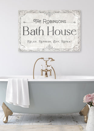 Personalized Bath House Sign