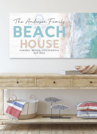 Custom Beach House Sign, Family Beach House Sign