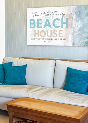 Custom Beach House Sign, Family Beach House Sign