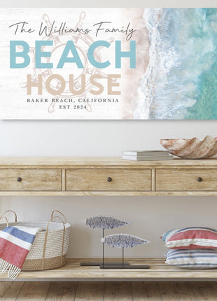 Custom Beach House Sign, Family Beach House Sign
